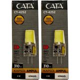 Cata CT-4252 4W 12V 3200K (Günışığı) G4 Duylu Kapsül Ampul (2 Adet) - Gün Işığı