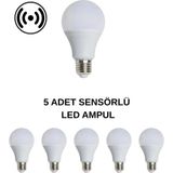 Cata CT-4259 Sensörlü LED Ampul 15W Beyaz Işık - 5’li Paket - RGB
