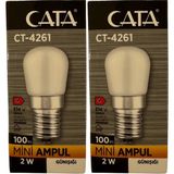Cata CT-4261 2W 3200K (Günışığı) E14 Duylu Mini LED Ampul (2 Adet) - Gün Işığı