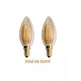 Cata Ct-4280 Amber Renk Rustik Ampul E14 4W Led Ampül 4 Watt 220 V (2 Adet)