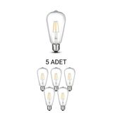 Cata Ct-4353 8W St64 Rustik Led Ampul Gün Işığı Işık 5 Adet