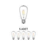 Cata CT-4353 ST64 Rustik Led Ampul 8W Beyaz Işık - 5 li Paket