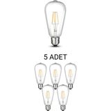 Cata CT-4353 ST64 Rustik LED Ampul 8W Günışığı - 5’li Paket - Gün Işığı