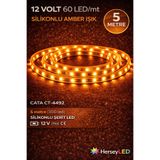 Cata CT-4492 Dış Mekan Amber Renk Silikonlu Şerit LED (5 Metre)