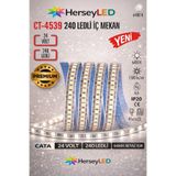 Cata CT-4539 24V Beyaz Işık 240 LED İç Mekan Şerit LED (5 Metre) ÜRÜN 24 VOLTTUR YANLIŞ TRAFO İLE ÇALIŞTIRMAYIN