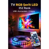 Cata CT-4566 3 Metre RGB Şerit LED TV Arkası & Oyuncu Monitör LED USB Tak-Çalıştır Kumandalı