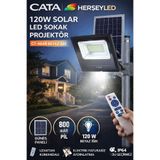 Cata (CT-4648) 120W SOLAR Led Sokak Prjektör KONGO (Beyaz Işık) (29X35 Solar panel )