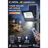 CATA (CT-4648) 120W SOLAR Led Sokak Projektör KONGO (Beyaz Işık)