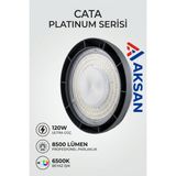 Cata CT-4688 120W Platinum Ufo LED Yüksek Tavan Armatürü 8500 Lümen 6500K Beyaz Işık IP65 Depo Fabrika Aydınlatma - 6500K - Beyaz