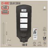 Cata Ct-4692 Solar Güneş Enerjili Uzaktan Kumandalı Bahçe Sokak Aydınlatma Lambası 6400K (180W)