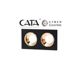 Cata Ct 5056 Jaguar Siyah Bakır İkili Spot Kasası Gu10 Duy Vitrin