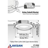 Cata CT-5150 Okyanus 6W Sıva Altı Yuvarlak LED Panel Armatür Spot 6400K Beyaz + Mavi Gece Modlu (Delik Çapı: 75MM) - Beyaz - Mavi - 1 ADET