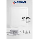 Cata CT-5234 18W Sıva Üstü Kare LED Panel Armatür 6400K Beyaz Işık 1900 Lümen Tavan Aydınlatması (Trafo Dahil) - 6400K - Beyaz