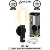 Cata CT-5250 Kumru Şarjlı Sensörlü LED Aplik Günışığı Type-C Mıknatıslı Hareket Sensörlü Gece Lambası - 3200K - Gün Işığı - SİYAH KASA