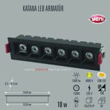 Cata CT-5390 10 W 4000K Ilık Beyaz Katana LED Armatür