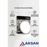 Cata CT-5663 35W Çerçevesiz Ayarlanabilir Delik Çaplı Sıva Altı Yuvarlak LED Panel Spot Armatür 3800 Lümen 6400K Beyaz - 6400K - Beyaz