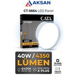 Cata CT-5664 40W Sıva Üstü X Plus Yuvarlak LED Panel 4350 Lümen 6400K Beyaz Işık Tavan Armatürü