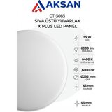 Cata CT-5665 55W Sıva Üstü Yuvarlak x Plus LED Panel Tavan Armatürü 6400K Beyaz Işık 6000 Lümen 29.5 cm - 6400K - Beyaz