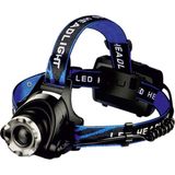 CATA CT-9123 USB Şarjlı Kafa Lambası 300Lm LED Poyraz Baş Feneri Su Geçirmez IP44 COB Zoom Kamp Dağcılık Balıkçılık Gece Işığı 6400K - Siyah - Mavi - 10 W