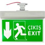 Cata CT-9164 Slim 1W Acil Çıkış Exit Armatürü Aşağı Yönlü 3 Saat Şarjlı 220V IP20 LED Acil Durum Aydınlatma
