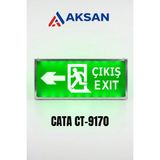 Cata CT-9170 LED Şarjlı Acil Çıkış Levhası 3 Saat Süreli Çift Taraflı Exit Armatürü Yeşil 35X14.5CM - 35 x 14,5 cm