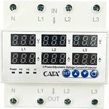 Cata CT-9199 Trifaze 63A Akıllı Voltaj ve Akım Kontrol Cihazı 4 Kutuplu Gerilim Koruma Rölesi