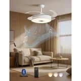 Cata Mutlusan Aydınlatmalı Tavan Vantilatörü Bluetoothlu + Kumandalı - Beyaz - Sarı - Günışığı - 100 W