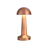 Cata Şarjlı Mantar Gece Lambası - Rose Gold Metal Masa Üstü Lamba 25CM LED Aydınlatma Özellikli - Bronz