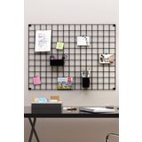Catchme 60x80 Metal Fotoğraf Askısı Tel Pano Siyah (MANDAL VE KISKAÇ HEDİYELİ)