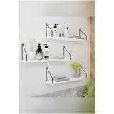 Catchme İskandinav Kitaplık Duvar Rafı Mutfak Banyo Salon 3 Lü Set 15x55 Cm