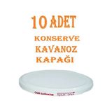 CATEKSSS 10 Adet Konserve Kapağı Beyaz 82 mm Silikonlu - Konserve Kavanoz Kapağı Orijinal Kapak Sbk Metal Bey