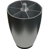 CATEKSSS 10 cm 3/8 Kalın Diş (Krom) Plastik Mobilya Yükseltici Koltuk Kanepe Armut (Tombul) Ayağı Ayakları (2 Adet)