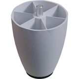 CATEKSSS 10 cm M8 Ince Diş (Beyaz) Plastik Mobilya Yükseltici Koltuk Kanepe Armut (Tombul) Ayağı Ayakları (1 Adet)