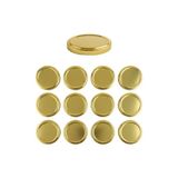 CATEKSSS 12 Adet Gold Kavanoz Kapağı – 63 mm (370 ml ve 210 ml Kavanozlara Uyumlu) Metal Altın