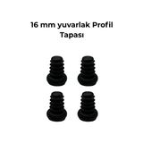 CATEKSSS 16 mm Iç Yuvarlak Tapa Sehpa Sandalye Masa Içe Geçme Profil Boru Tapası (Kelebek) (4 Adet) Siyah