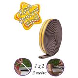 CATEKSSS 1x2=2 Metre Kapı Pencere Bandı Kahverengi Fitili Yapışkanlı Soğuk Izolasyon Bant