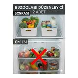 CATEKSSS 2 Adet 4 Lt Dolap Içi, Buzdolabı Düzenleyici, Banyo, Mutfak Organizeri Sepet Beyaz 24CM16CM11CM Plas