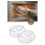 CATEKSSS 2 Adet Mikrodalga Fürün Koruma Kapağıı, Isiya Dayanıklı Fürün Içi Kapak Büyük Boy 26CM 2’li Set Plast