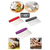 CATEKSSS ( 2 Adet ) Plastik Saplı Çelik Spatula Hamur Kesici Paslanmaz Metal Spatula - Hamur Şekillendirici Ç