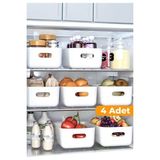 CATEKSSS 4 Adet - 4 Lt Çok Amaçlı Dolap Içi Düzenleyici Kutu | Buzdolabı, Mutfak, Banyo, Makyaj Saklama Kabı