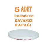 CATEKSSS 5 Adet Konserve Kapağı Beyaz 82 mm Silikonlu - Konserve Kavanoz Kapağı Orijinal Kapak Sbk Metal Beya
