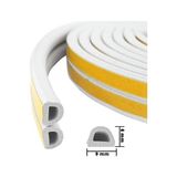 CATEKSSS 5 mt Beyaz Kapı ve Pencere Rüzgar Yalıtım Fitili Izolasyon Bandı Kauçuk 2,5 x 2=5 Mt(2li Fitil)