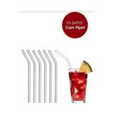 CATEKSSS 6 Adet Şeffaf Cam Pipet-Eğimli Cam Pipet Paslanmaz Çelik Çok Renkli