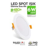 CATEKSSS 6W Spot LED Lamba Gömme Spot Işık 540LM Beyaz Işık Tasarruflu Tavan Dolap Ev & Iş Yeri