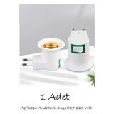 CATEKSSS Aç - Kapa Anahtarlı E27 Duylu Fiş, E27 Ampul ve Gece Lambası Takılabilir Anahtarlı Fiş Anahtarlı Duy