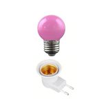 CATEKSSS Anahtarlı Duy Fişli + 1W Tasarruflu E27 LED Gece Lambası Pembe