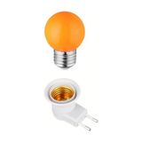 CATEKSSS Anahtarlı Duy Fişli + 1W Tasarruflu E27 LED Gece Lambası Turuncu