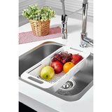 CATEKSSS Ayarlanabilir Lavabo Süzgeci Uzun Kısa Ayarlı Evye Meyve Sebze Salata Yıkama Plastik