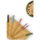 CATEKSSS Bambu 10’lu Chopsticks Yemek Çubuğu Seti – THN75537 C1-1-18 Bambu Çok Renkli