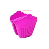 CATEKSSS Cupcake Desenli Silikon Fırın Eldiveni Asorti Silikon Beyaz